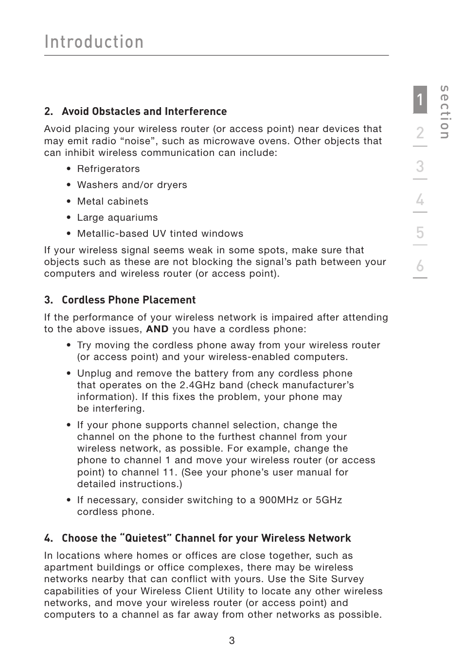 Introduction, Se ct io n | Belkin F5D8010 User Manual | Page 5 / 45