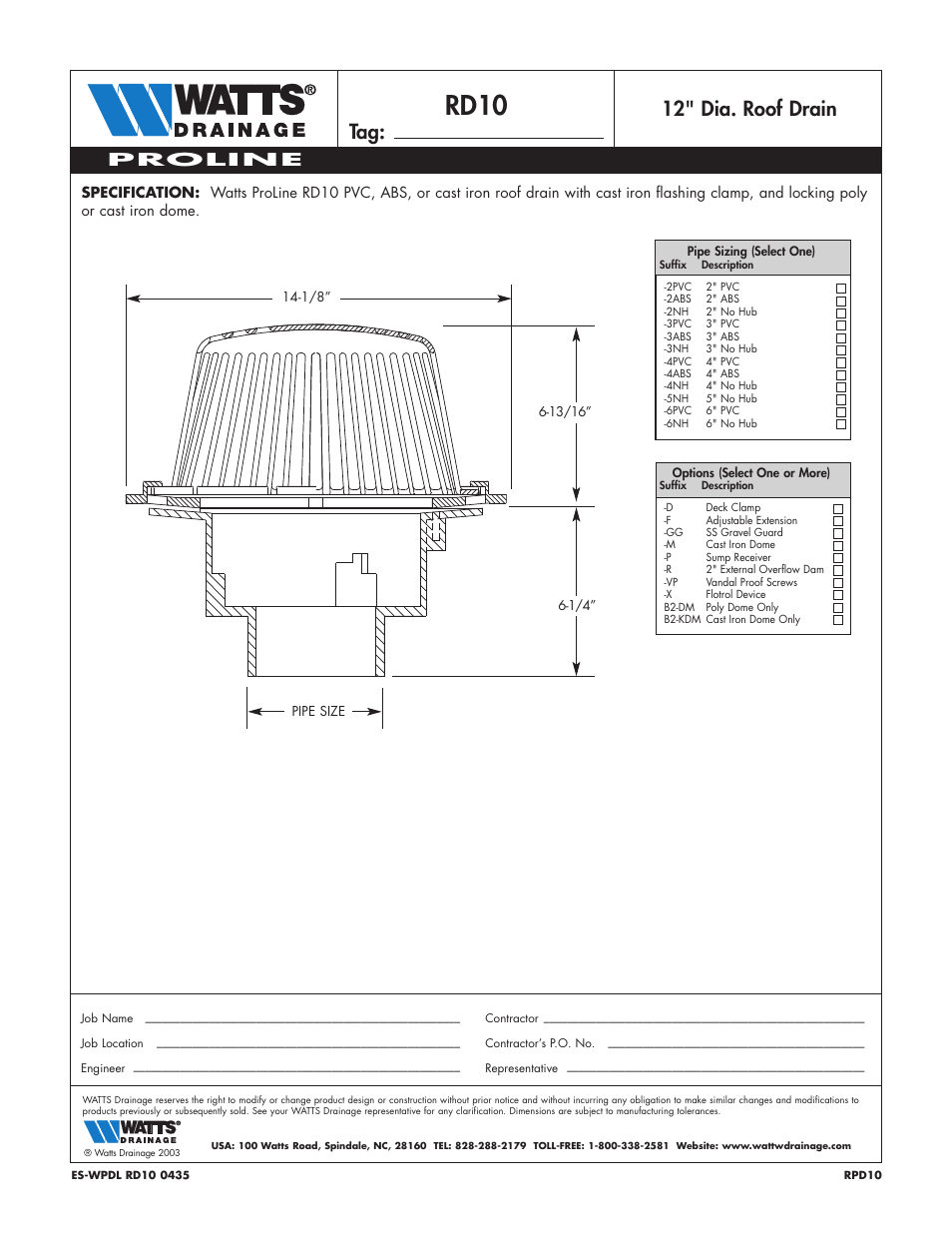 Watts RD10 User Manual | 1 page