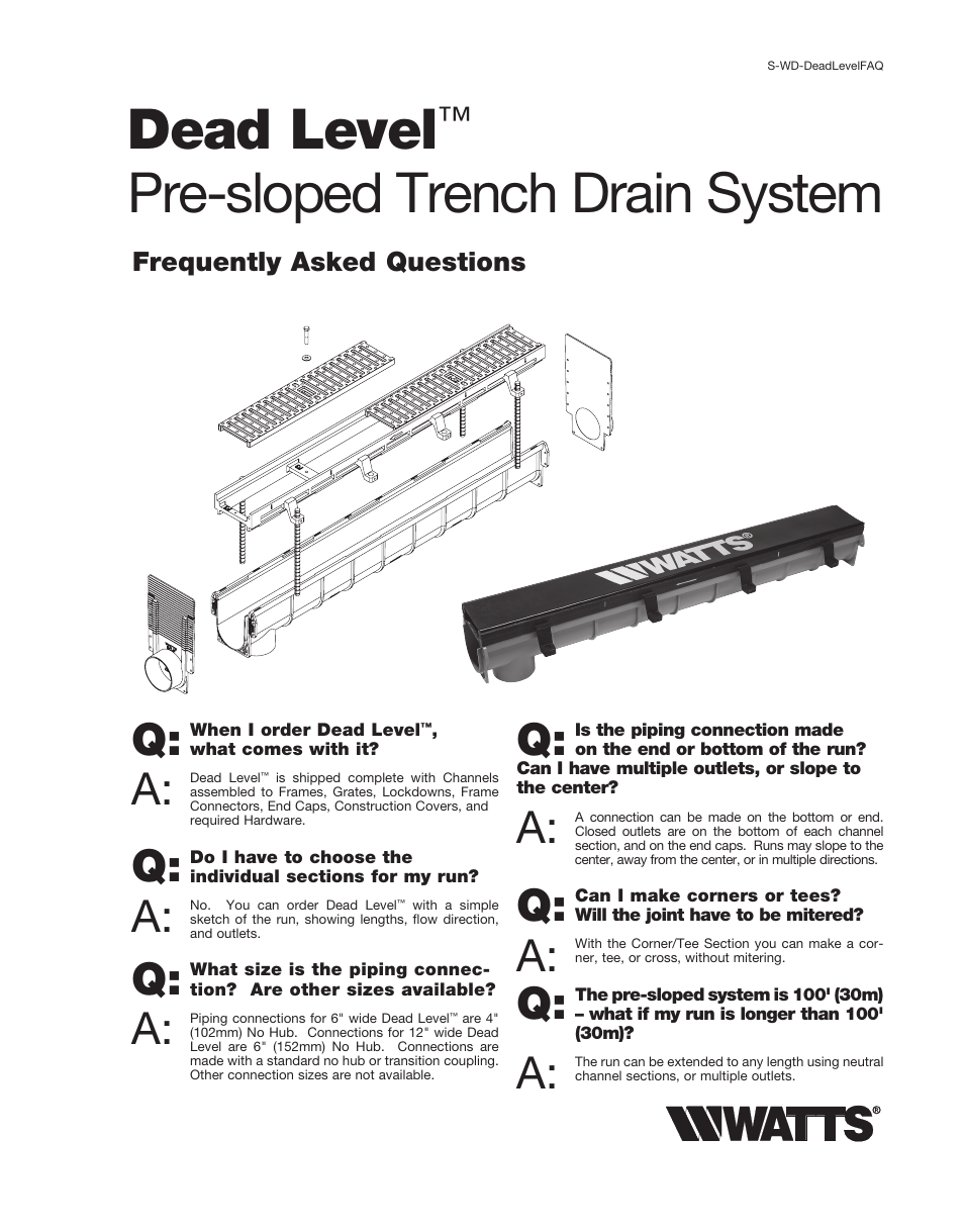 Watts Dead LevelP User Manual | 2 pages