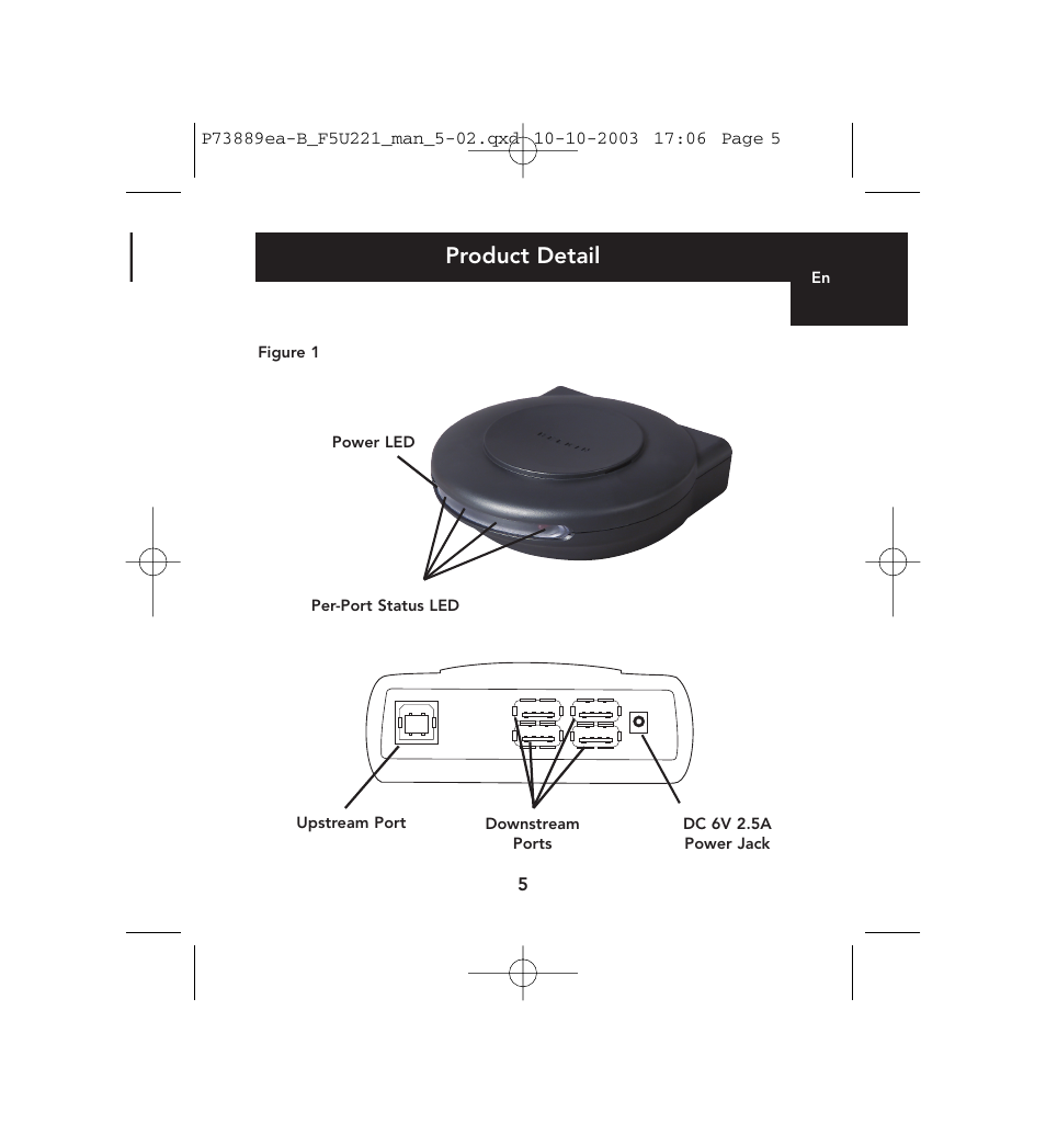 Product detail | Belkin 4-Port USB 2.0 Hub P73889ea-B User Manual | Page 9 / 14