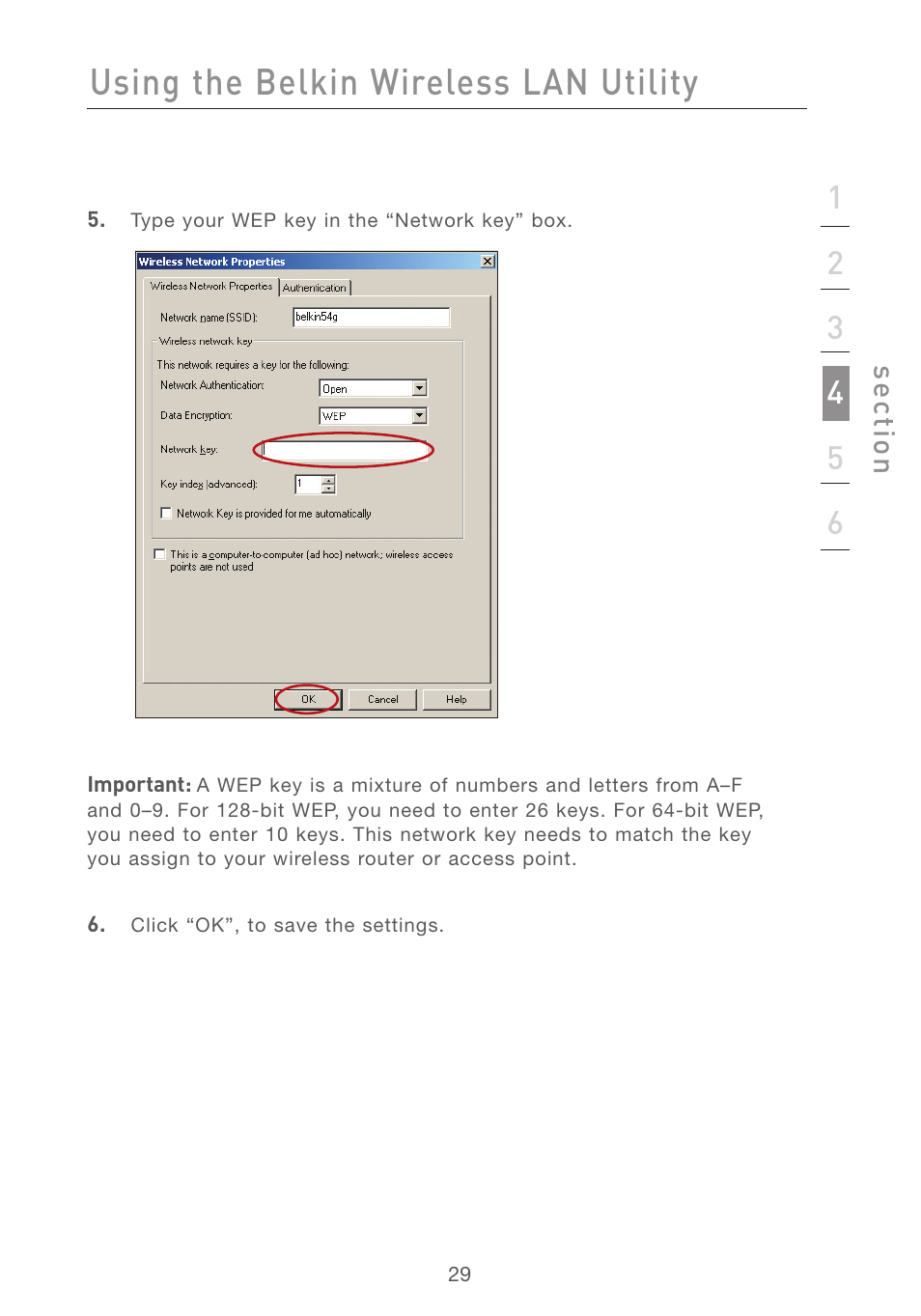 Using the belkin wireless lan utility | Belkin F5D7001 User Manual | Page 31 / 52