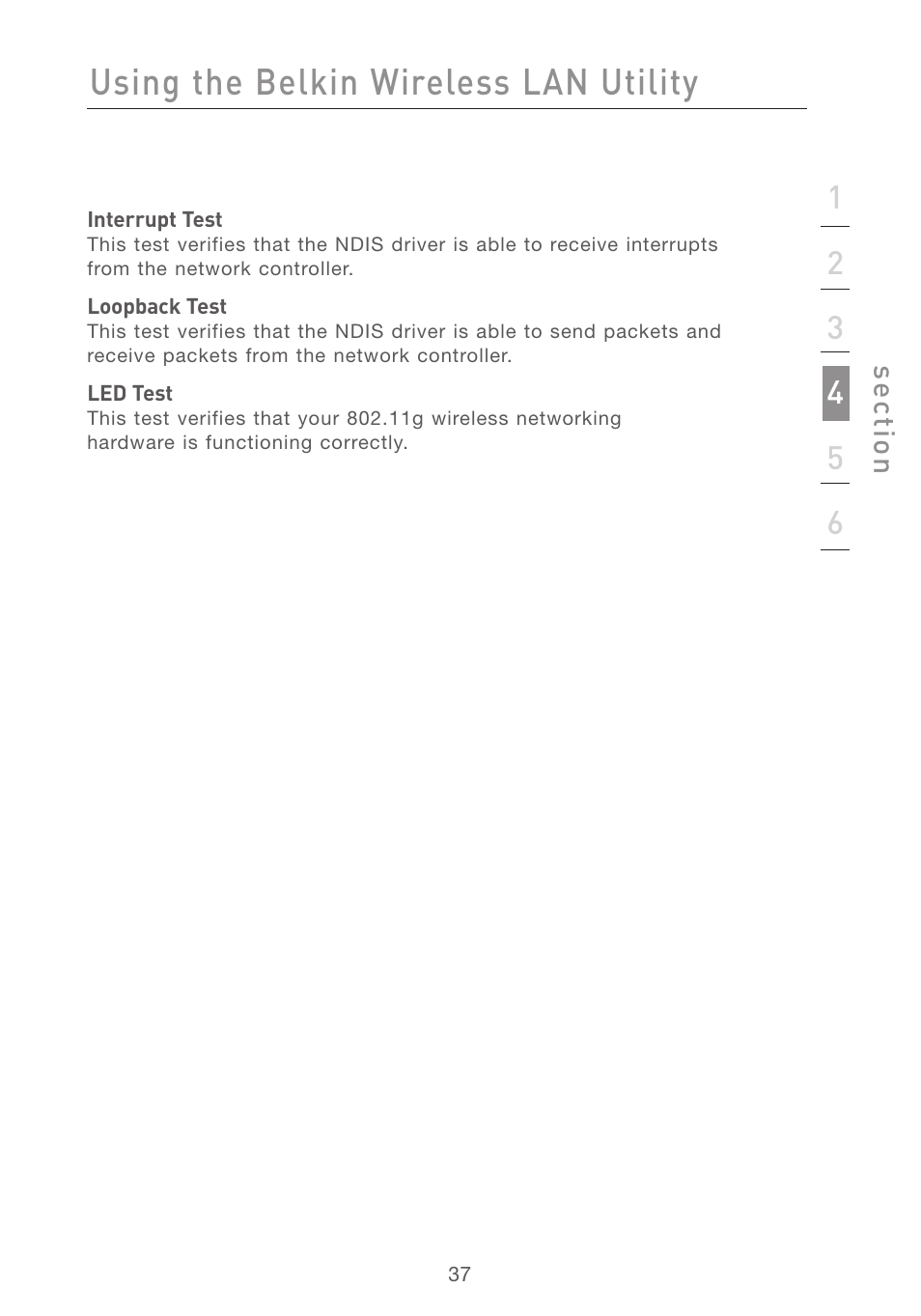 Using the belkin wireless lan utility | Belkin F5D7001 User Manual | Page 39 / 52