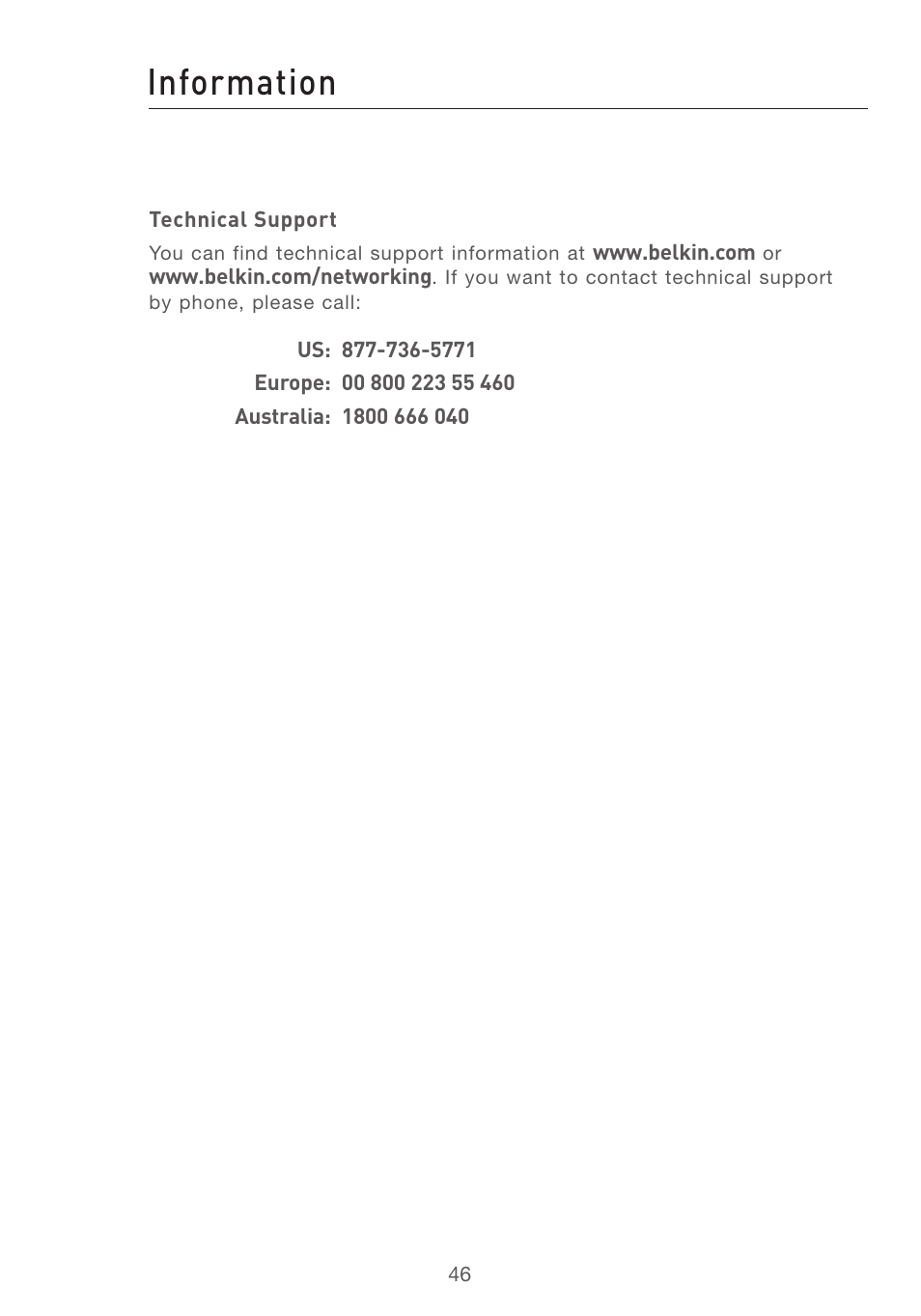 Information | Belkin F5D7001 User Manual | Page 48 / 52