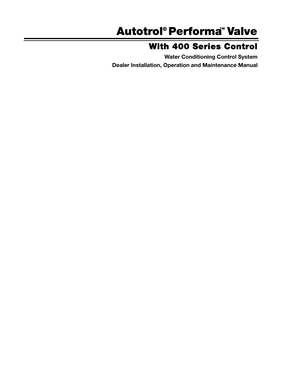 Watts Autotrol 263 / 268 (400 Series) User Manual | 24 pages