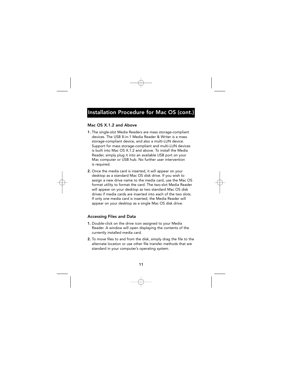 Installation procedure for mac os (cont.) | Belkin F5U140 User Manual | Page 15 / 20