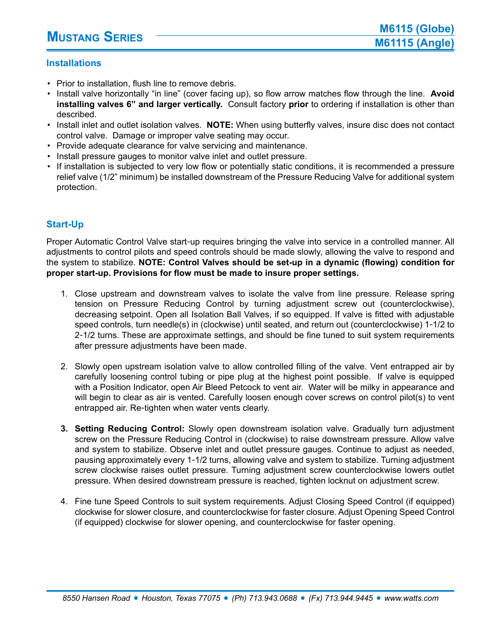 Watts M61115 User Manual | Page 6 / 7