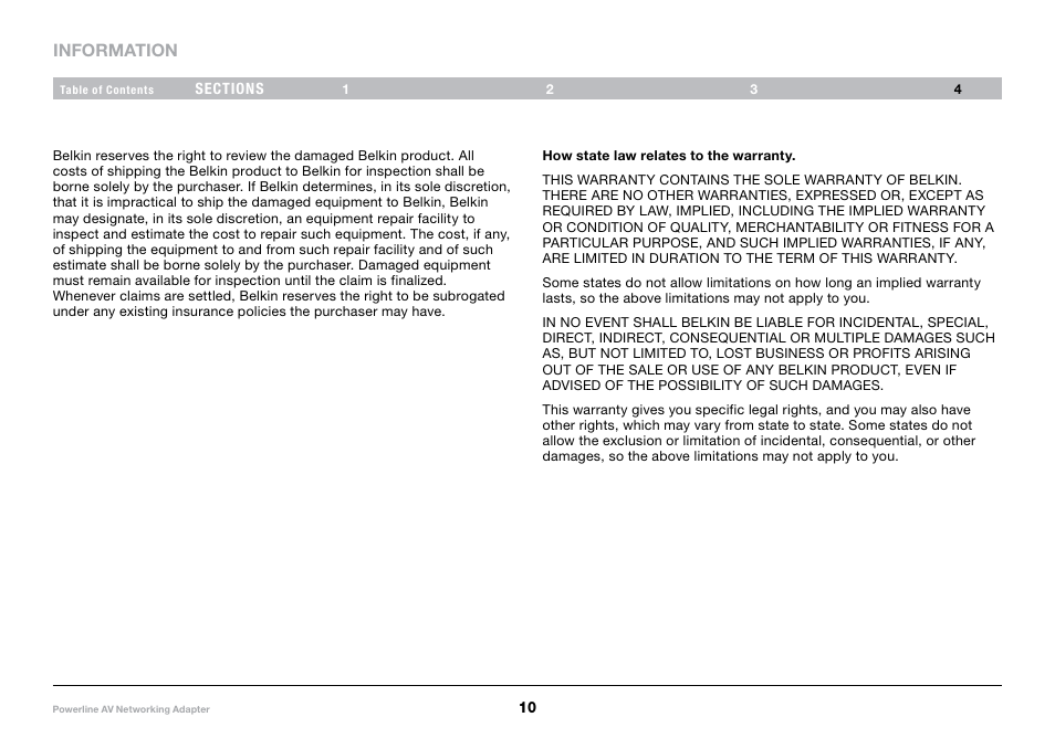 Belkin VideoLink Powerline Internet Adapter 8820-00661 Rev. A01 F5D4077 User Manual | Page 12 / 13
