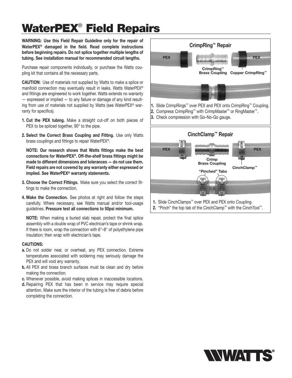 Watts WPTS24-5W User Manual | 2 pages