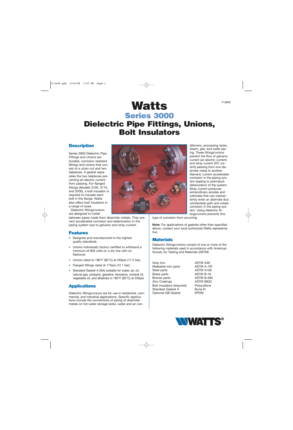 Watts Bolt Insulator Kits User Manual | 4 pages