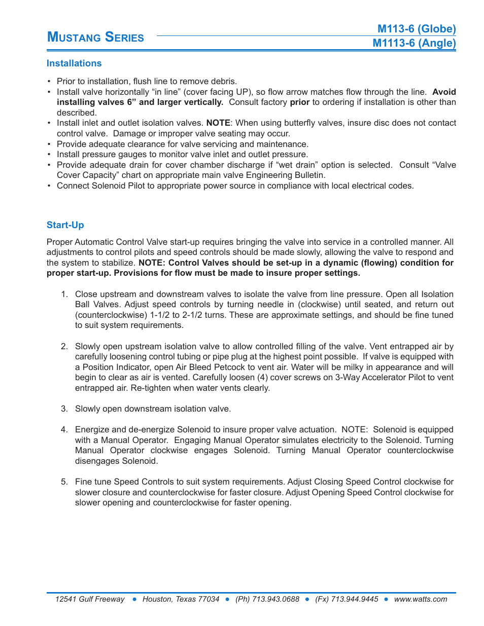 Watts M1113-6 User Manual | Page 5 / 6