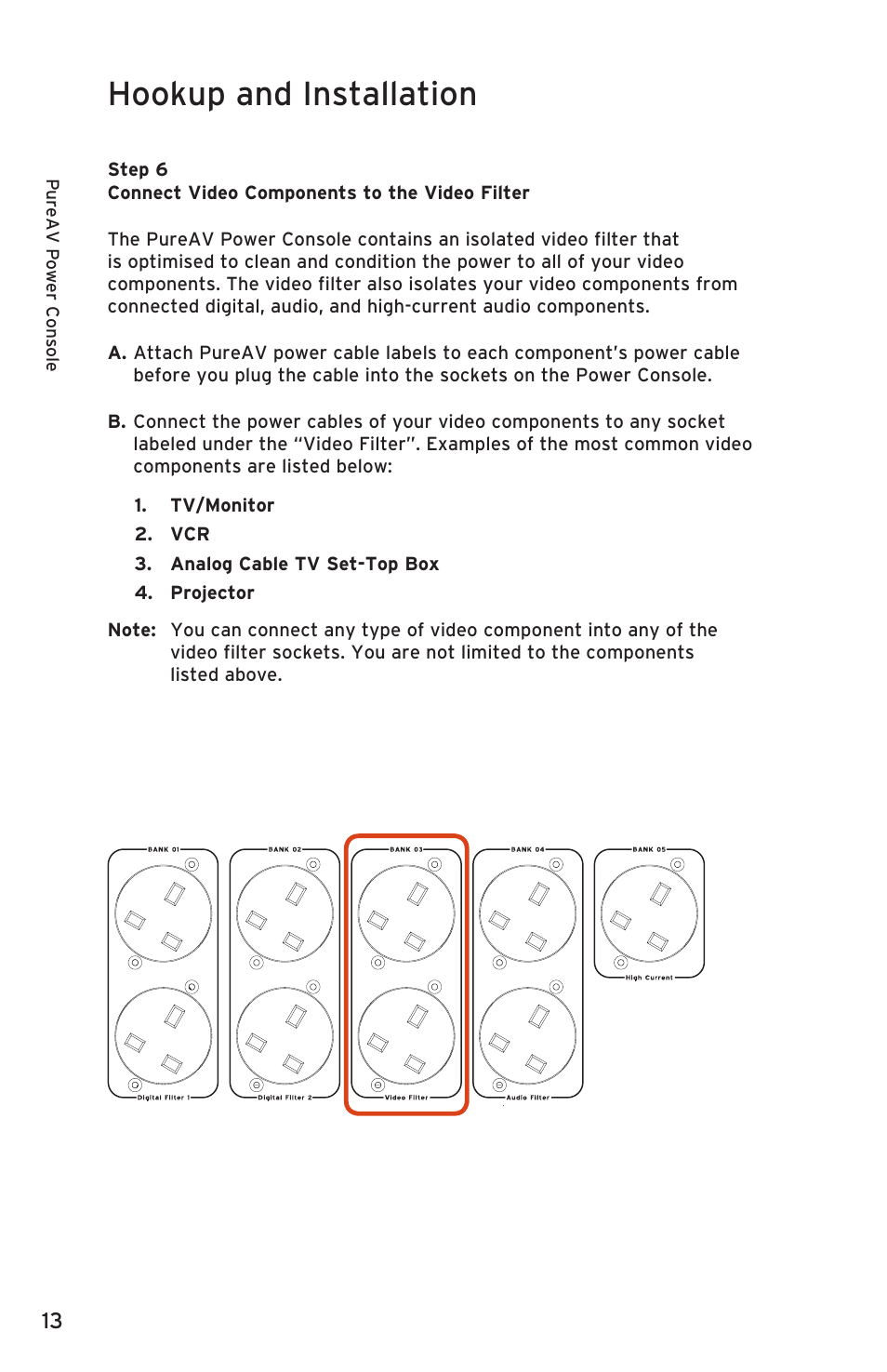 Hookup and installation | Belkin PURE AV PF50 User Manual | Page 14 / 30