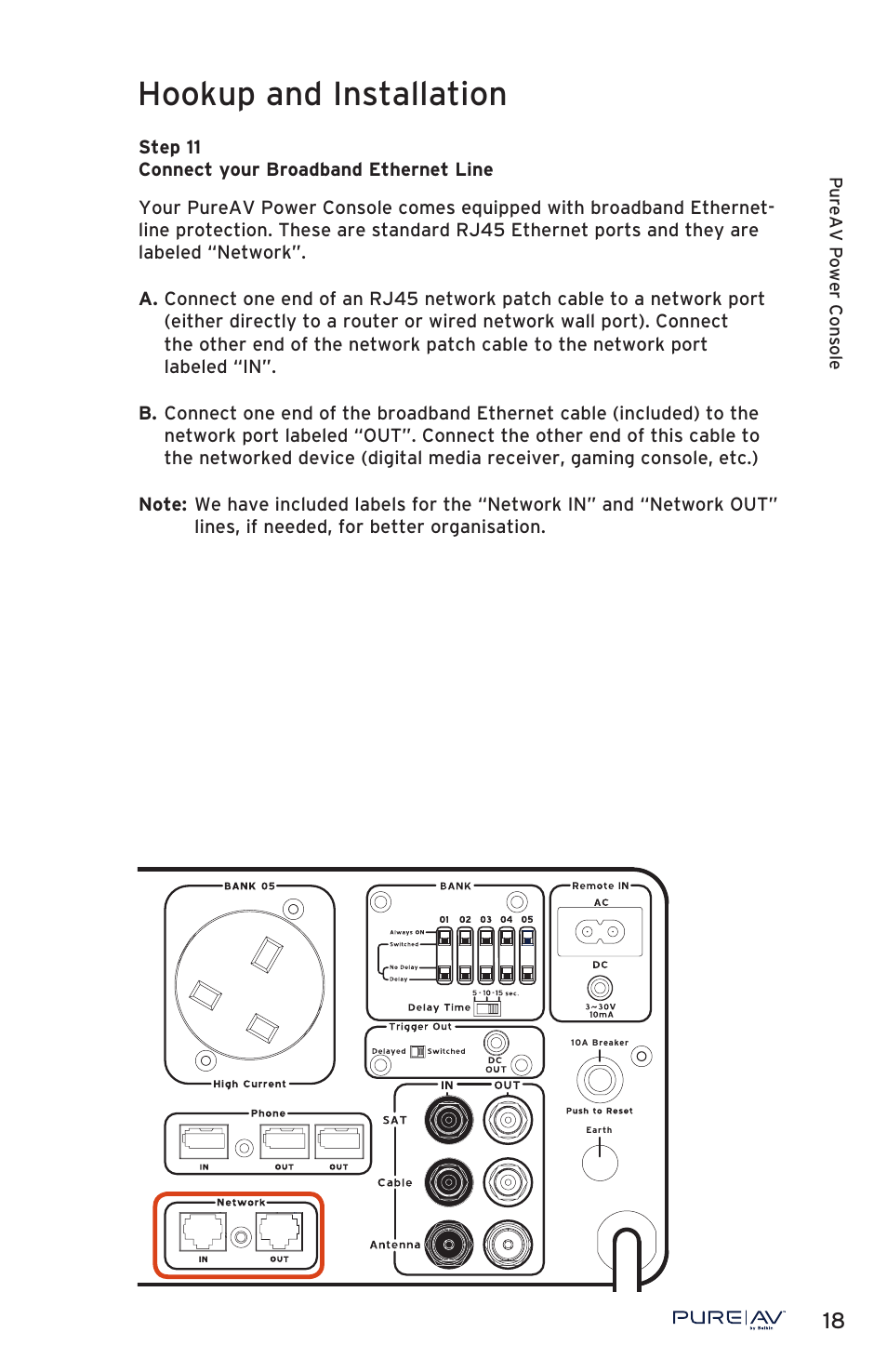 Hookup and installation | Belkin PURE AV PF50 User Manual | Page 19 / 30