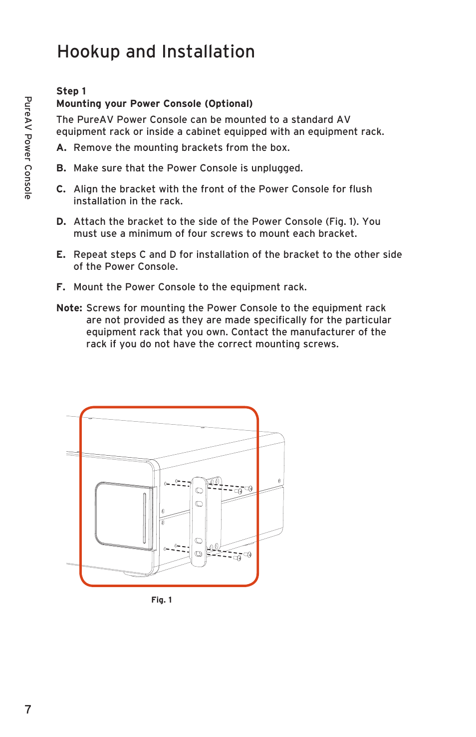 Hookup and installation | Belkin PURE AV PF50 User Manual | Page 8 / 30