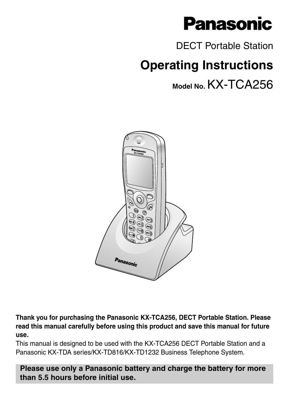 Panasonic KX-TCA256 User Manual | 56 pages