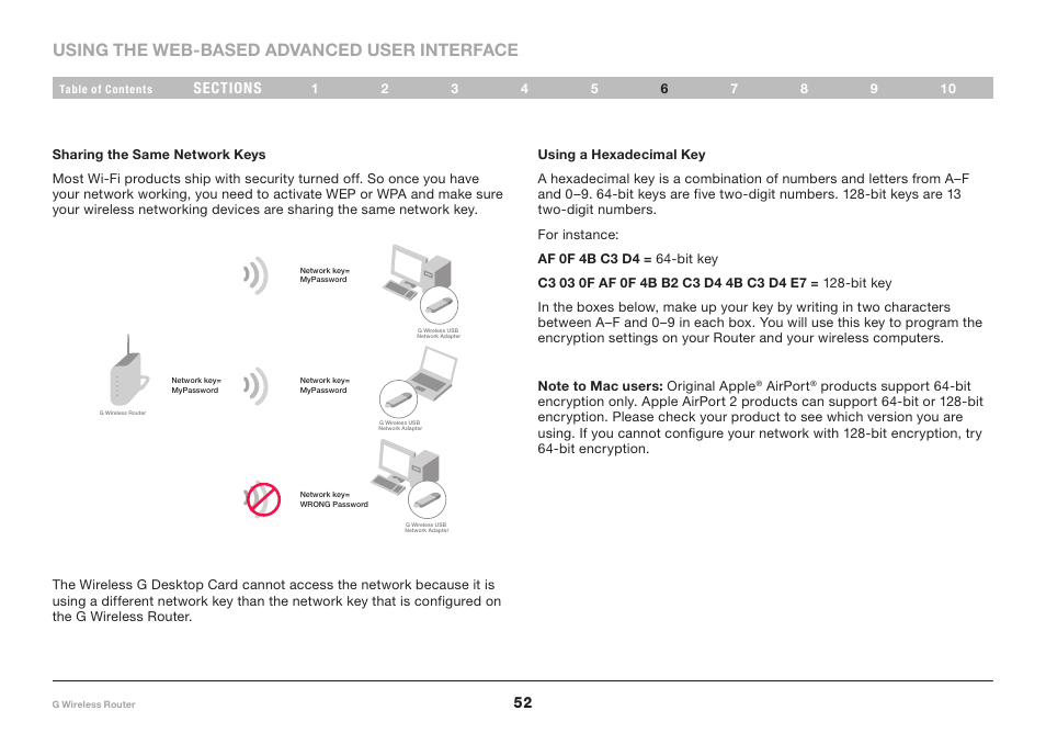 Using the web-based advanced user interface | Belkin PM01110 User Manual | Page 54 / 115