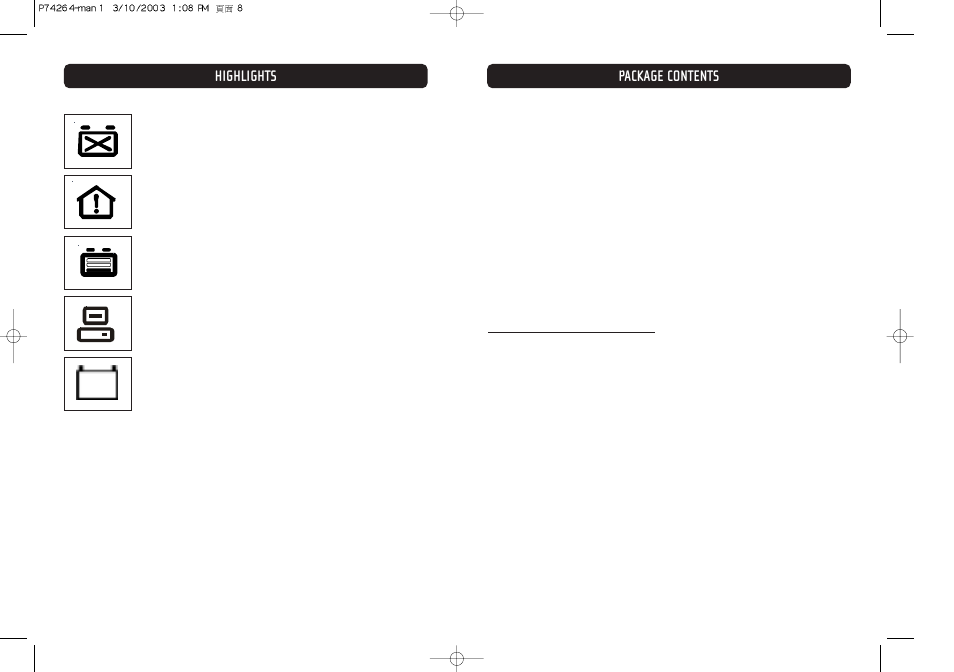 Highlights, Package contents | Belkin OMNIGUARD F6C110-RKM-2U User Manual | Page 5 / 17