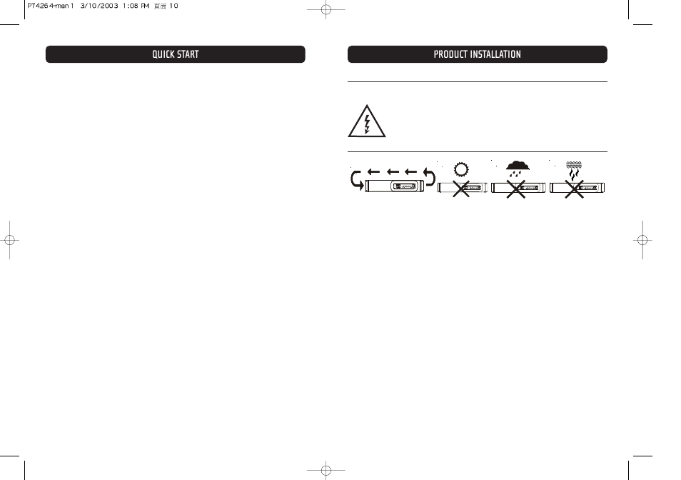 Quick start, Product installation | Belkin OMNIGUARD F6C110-RKM-2U User Manual | Page 6 / 17