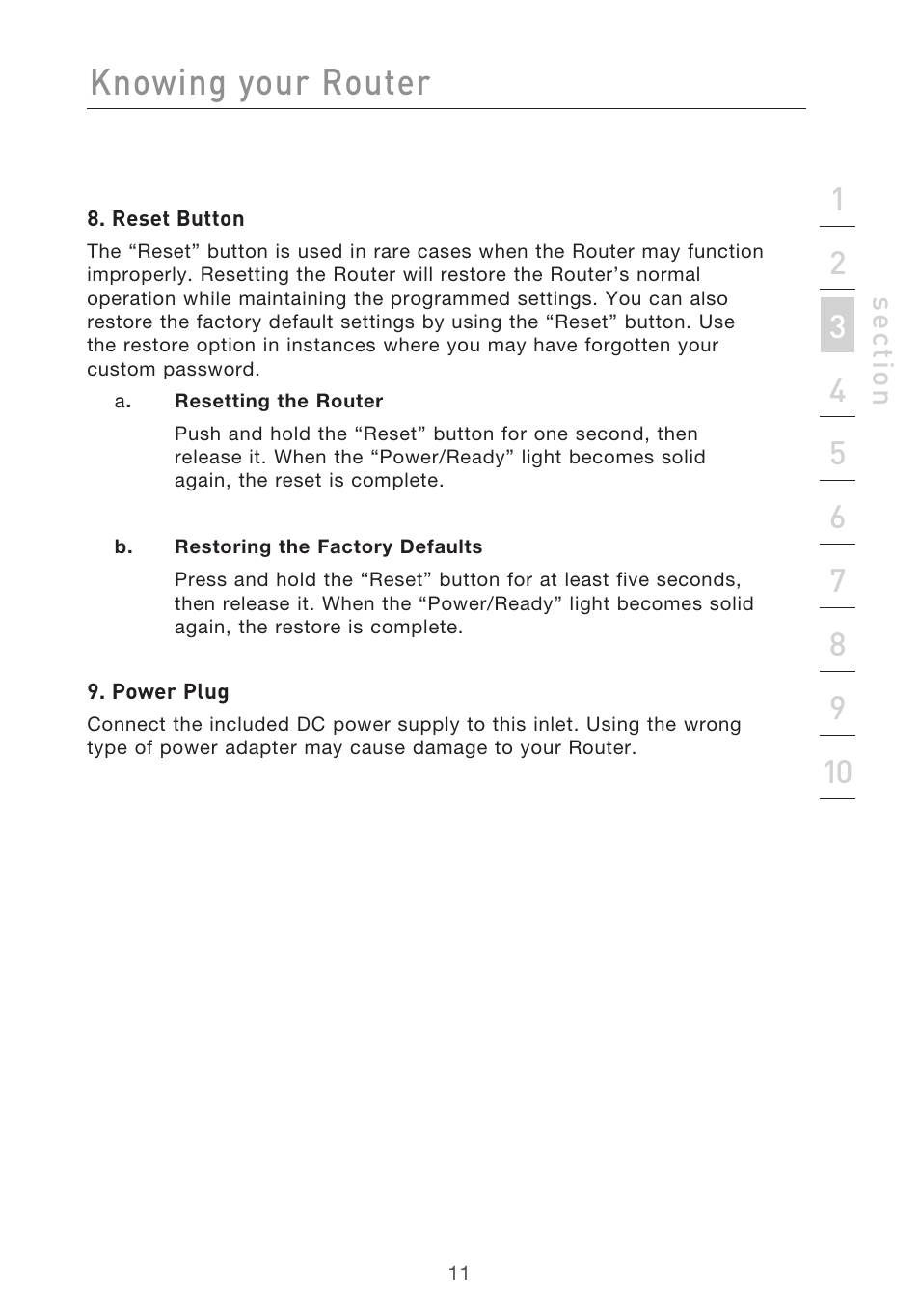 Knowing your router | Belkin F5D9630-4 User Manual | Page 13 / 88