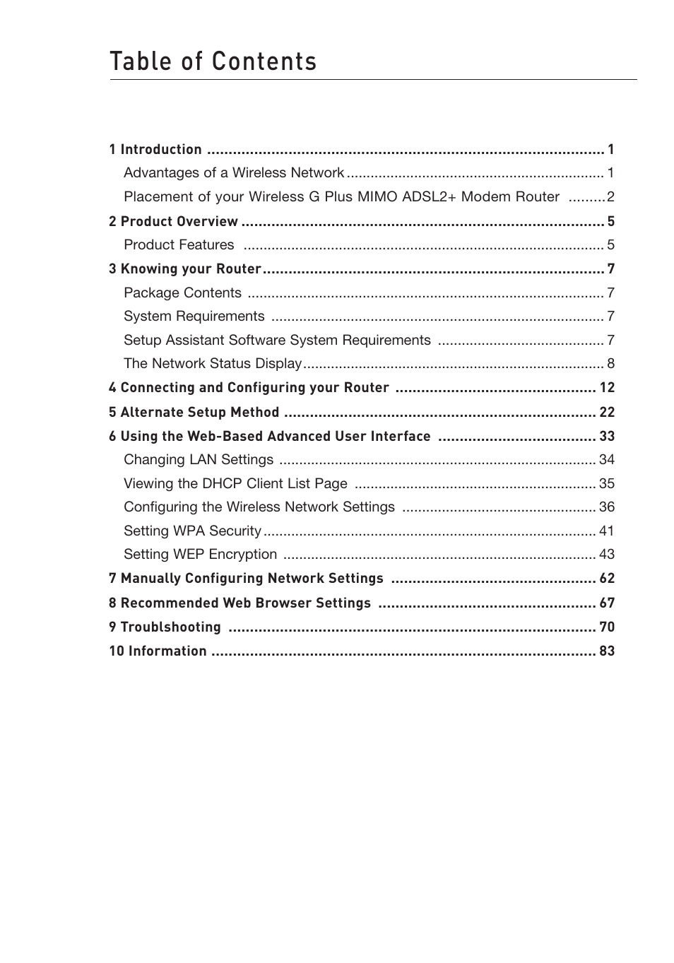 Belkin F5D9630-4 User Manual | Page 2 / 88