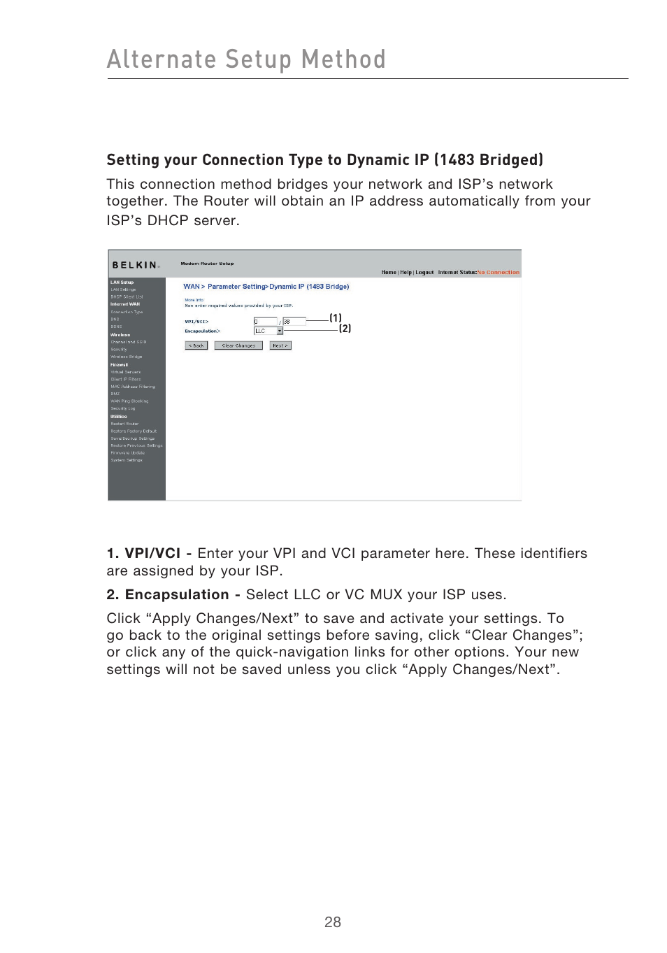 Alternate setup method | Belkin F5D9630-4 User Manual | Page 30 / 88