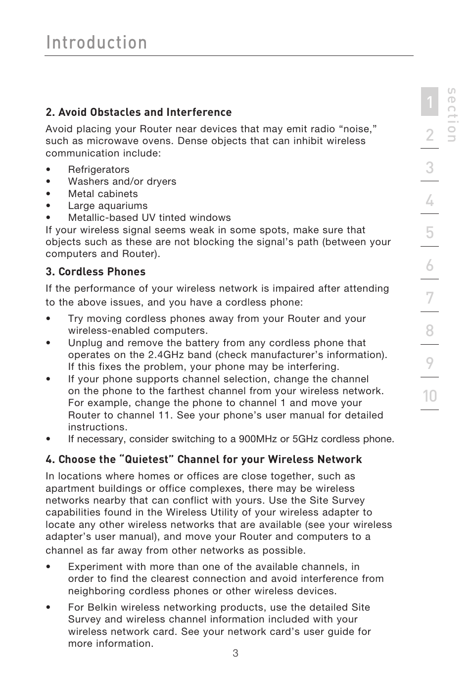 Introduction, Se ct io n | Belkin F5D9630-4 User Manual | Page 5 / 88