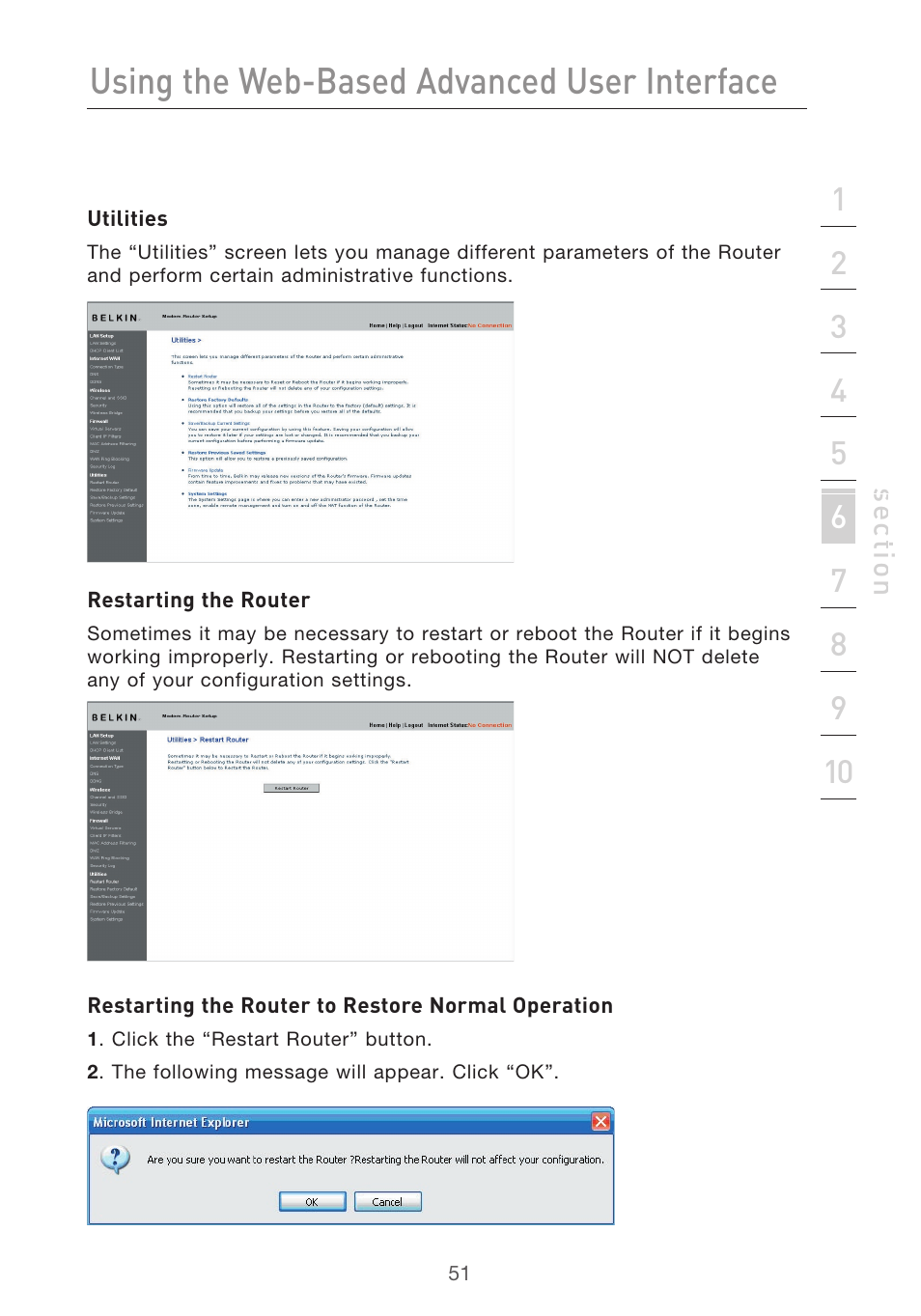 Using the web-based advanced user interface | Belkin F5D9630-4 User Manual | Page 53 / 88