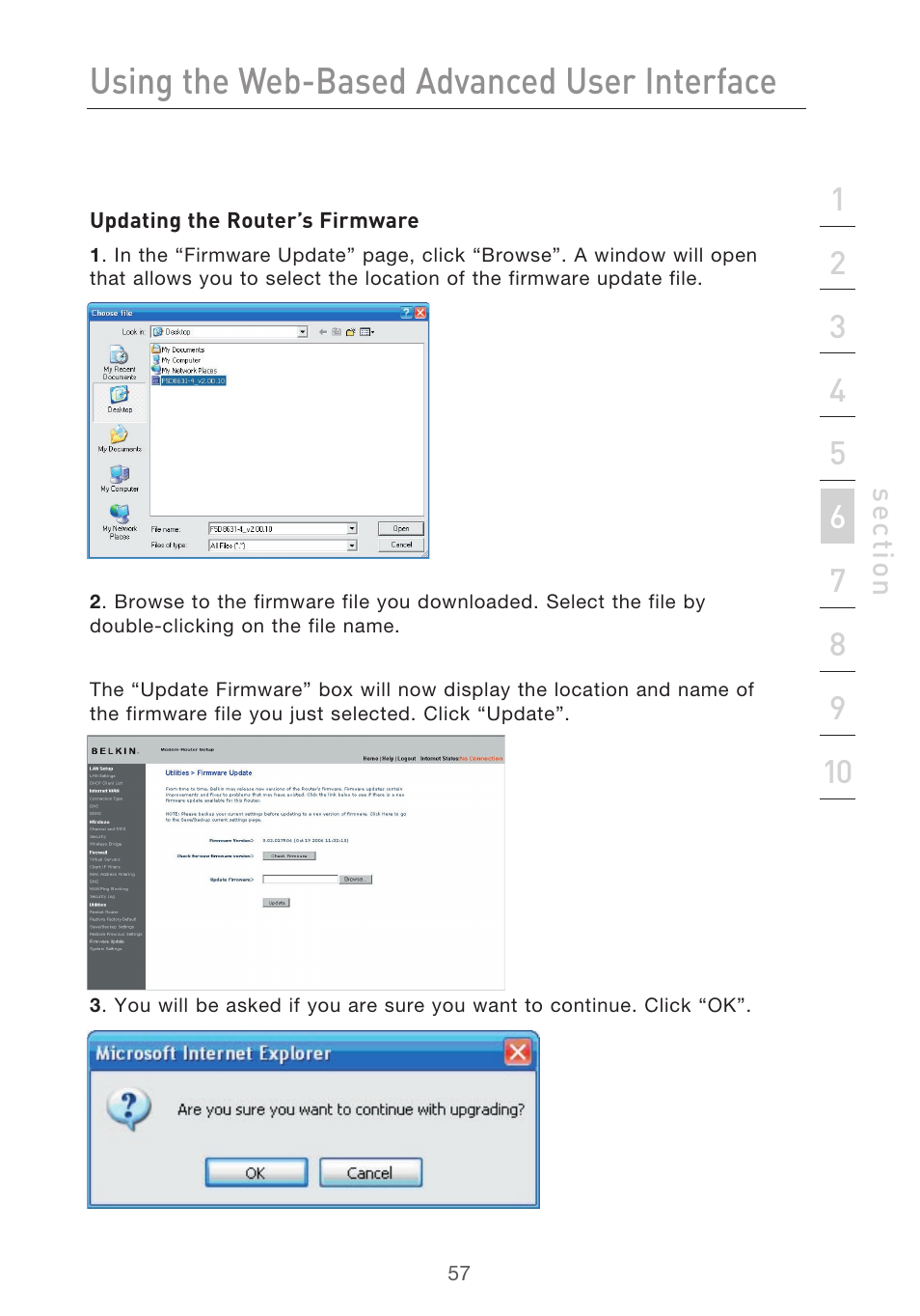 Using the web-based advanced user interface | Belkin F5D9630-4 User Manual | Page 59 / 88