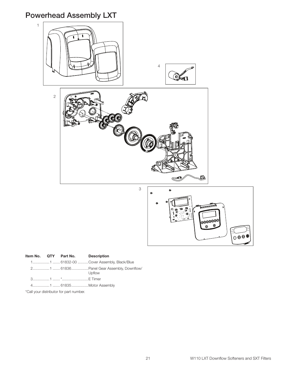 Powerhead assembly lxt | Watts W110 Series User Manual | Page 21 / 32