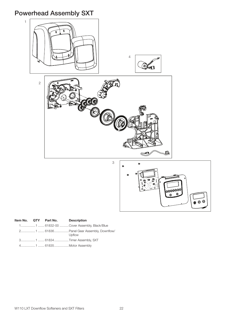 Powerhead assembly sxt | Watts W110 Series User Manual | Page 22 / 32