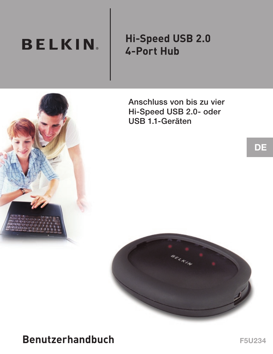 Hi-speed usb 2.0 4-port hub, Benutzerhandbuch | Belkin F5U234 User Manual | Page 23 / 64