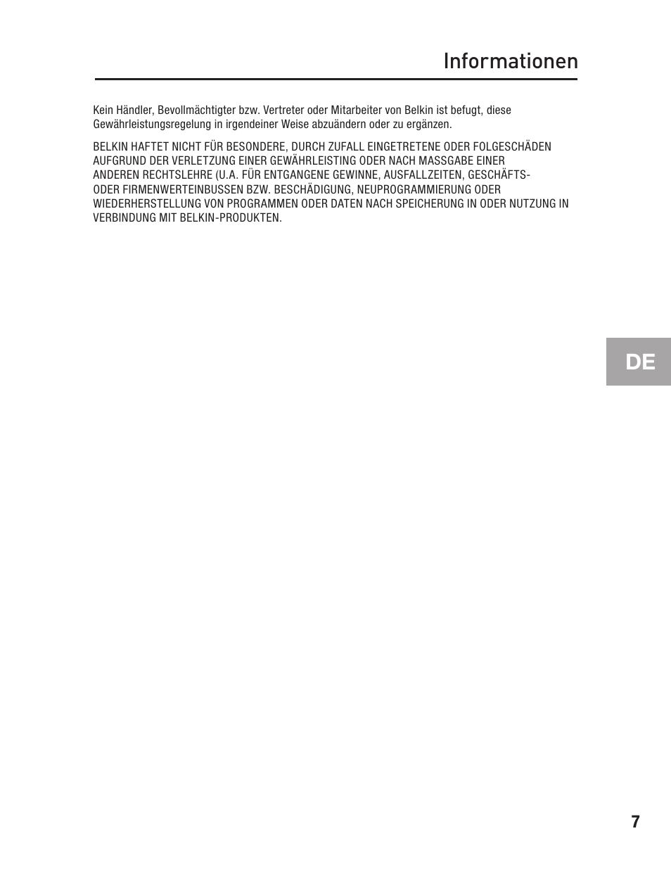 Informationen | Belkin F5U234 User Manual | Page 31 / 64