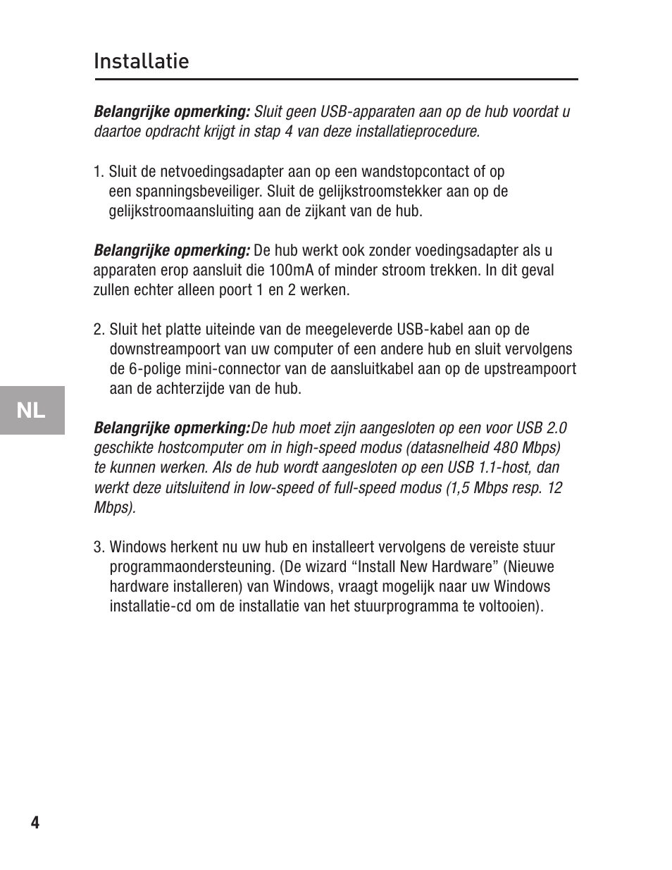 Installatie | Belkin F5U234 User Manual | Page 38 / 64