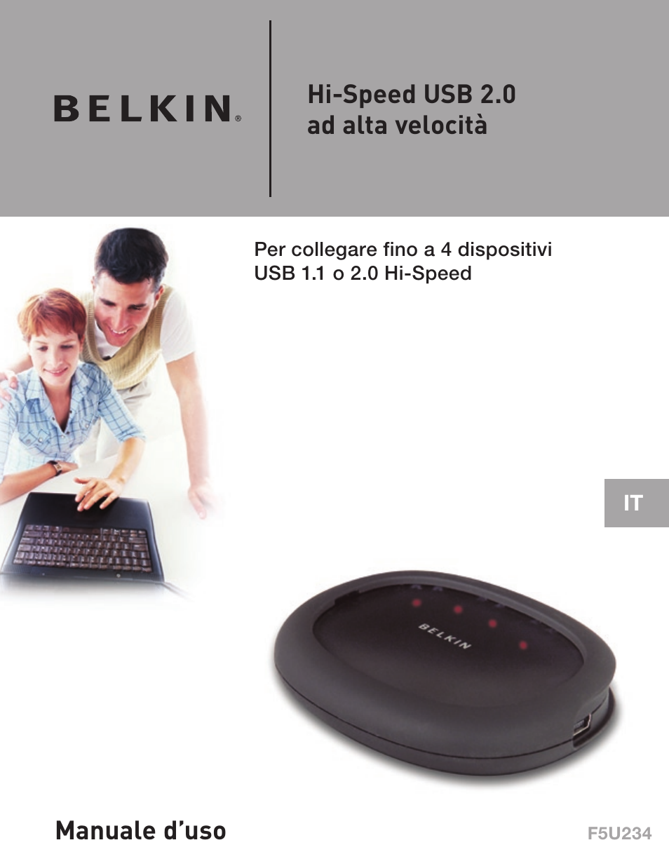 Hi-speed usb 2.0 ad alta velocità, Manuale d’uso | Belkin F5U234 User Manual | Page 53 / 64