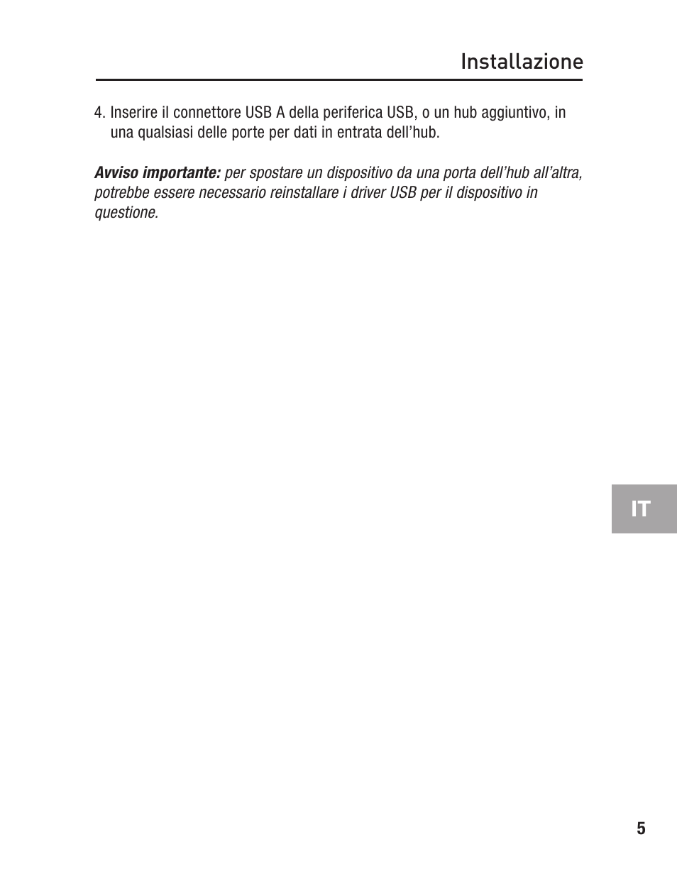 Installazione it | Belkin F5U234 User Manual | Page 59 / 64