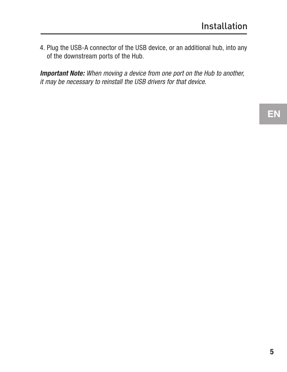 En installation | Belkin F5U234 User Manual | Page 9 / 64