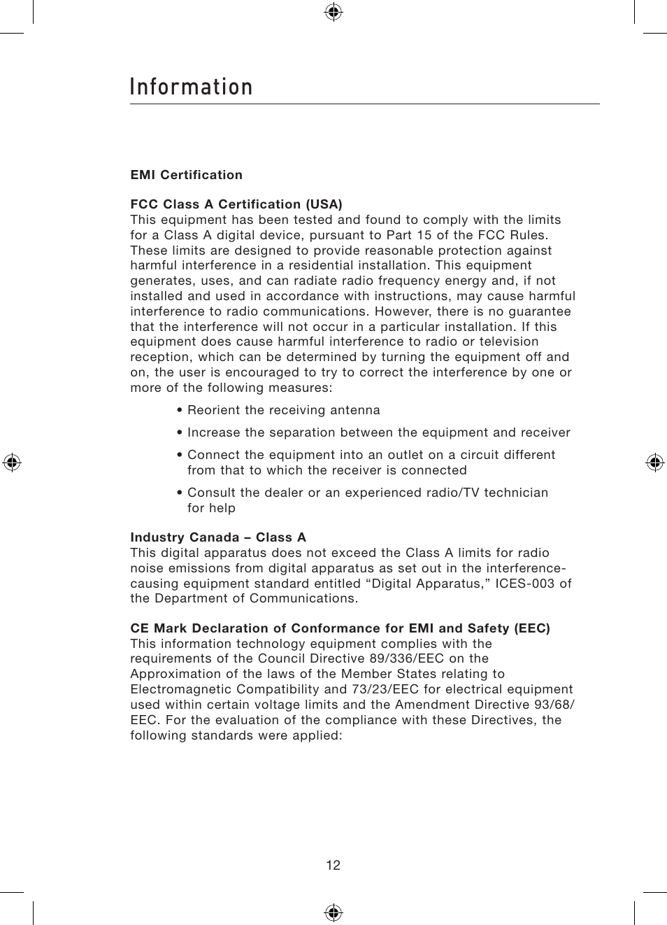 Information | Belkin 16/24-Port Gigabit Switch P75179ea User Manual | Page 15 / 20