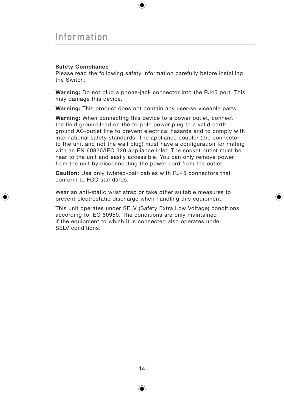 Information | Belkin 16/24-Port Gigabit Switch P75179ea User Manual | Page 17 / 20