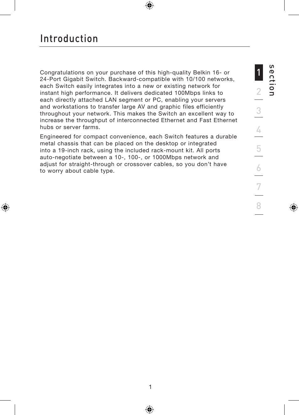 Introduction | Belkin 16/24-Port Gigabit Switch P75179ea User Manual | Page 4 / 20