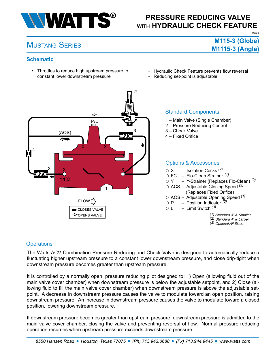 Watts M1115-3 User Manual | 7 pages