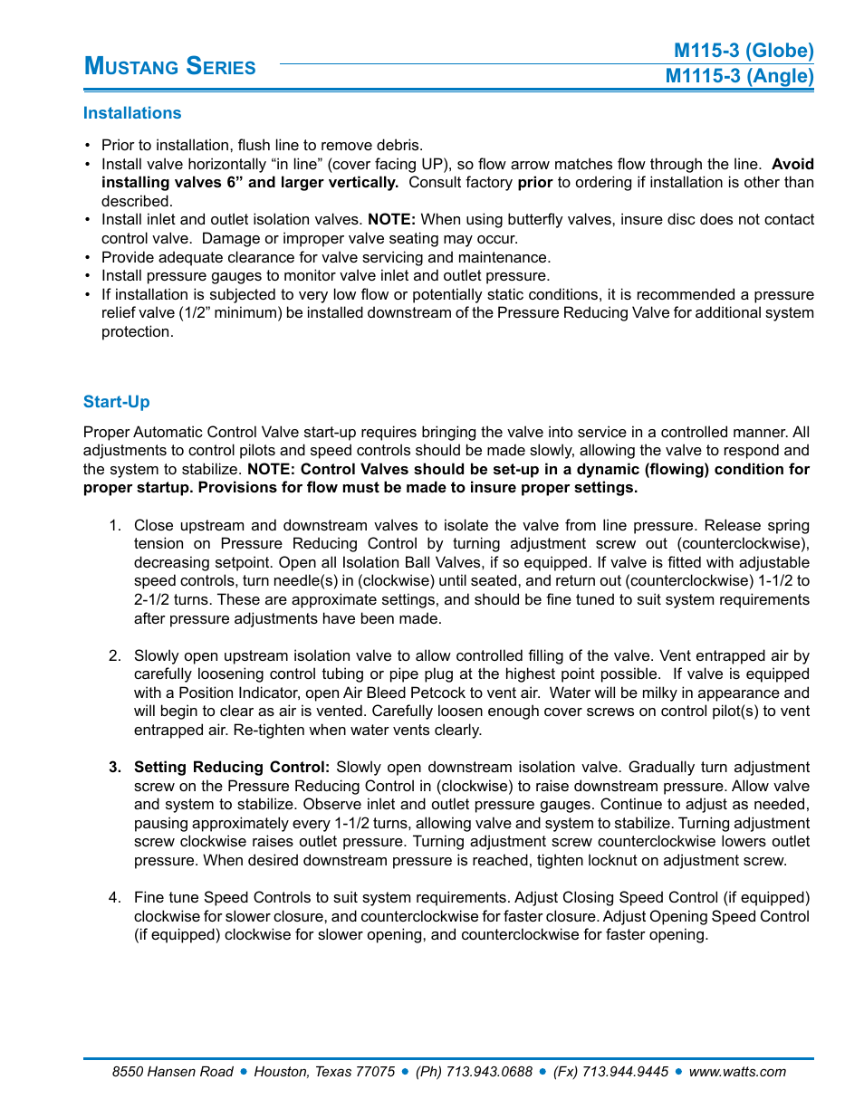 Watts M1115-3 User Manual | Page 6 / 7