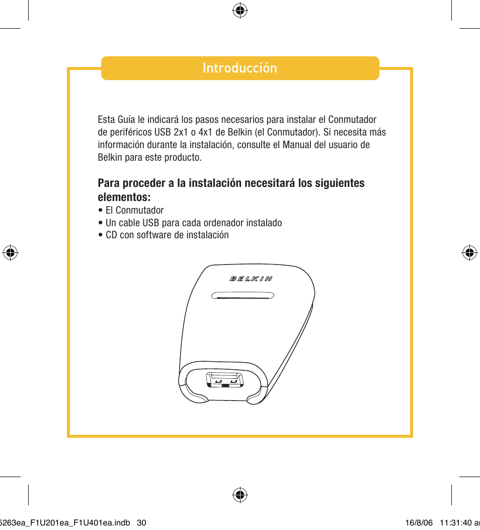 Introducción | Belkin F1U201VEA1 User Manual | Page 30 / 40