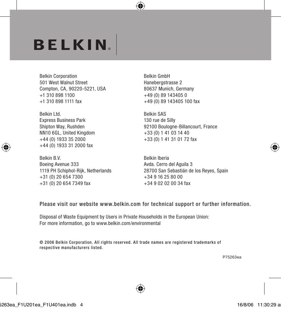 Belkin F1U201VEA1 User Manual | Page 4 / 40