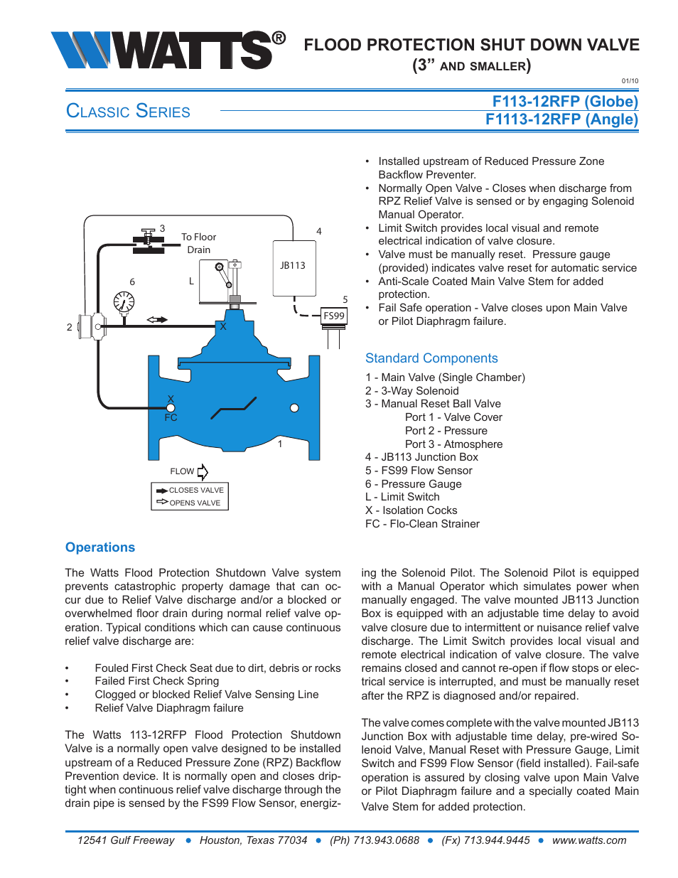 Watts F1113-12RFP User Manual | 15 pages