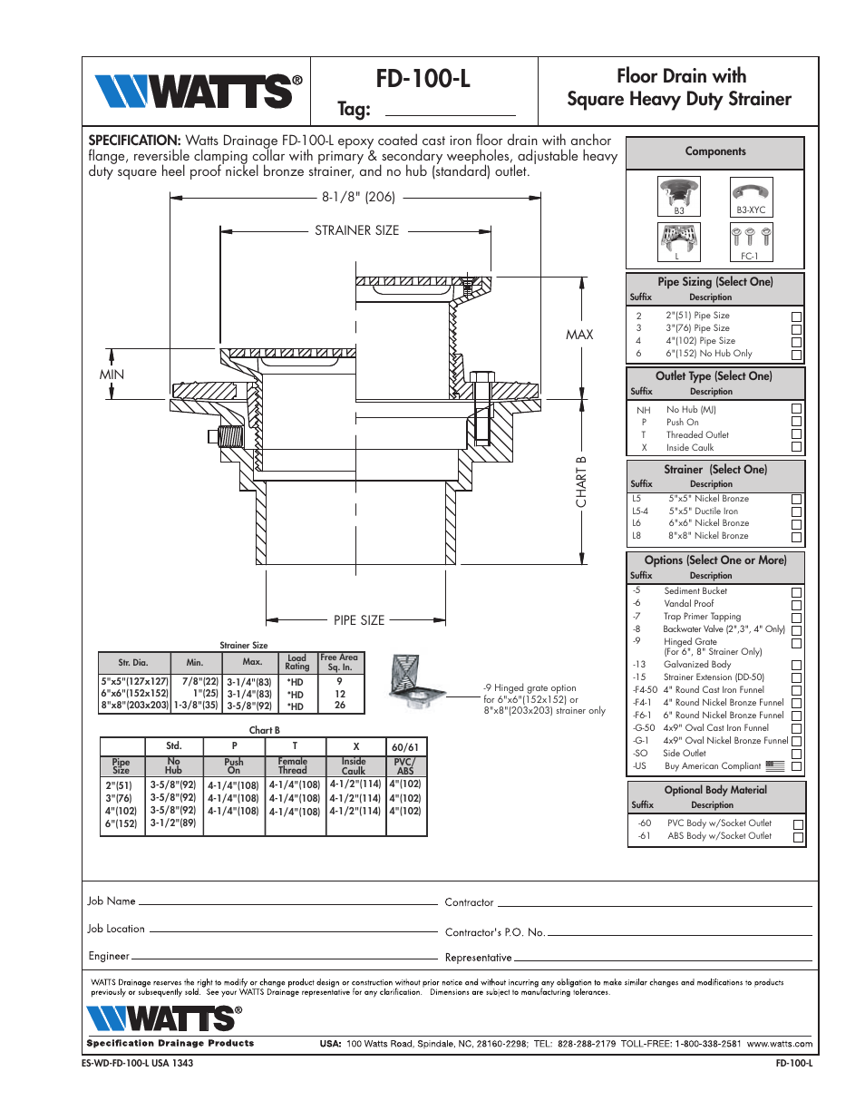 Watts FD-100-L User Manual | 1 page