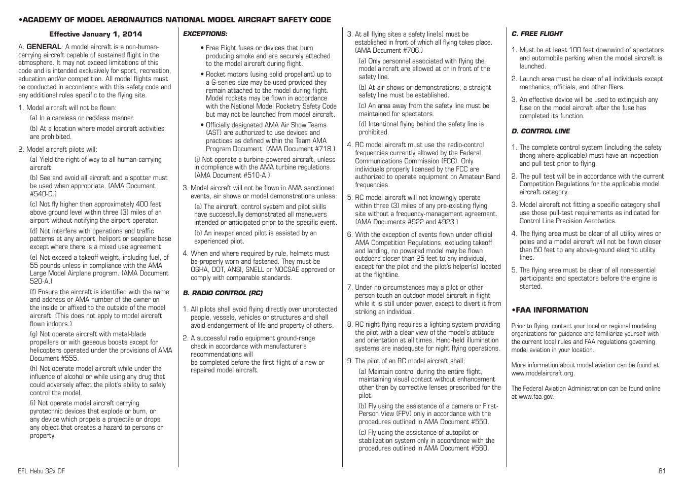 E-flite Habu 32x DF ARF User Manual | Page 81 / 84