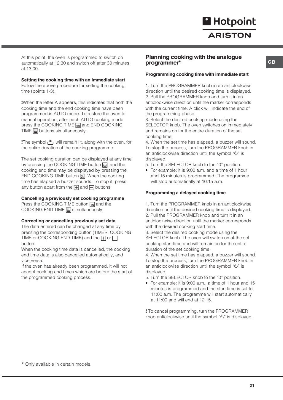 Hotpoint Ariston CE 6V P6 EU/HA User Manual | Page 21 / 76