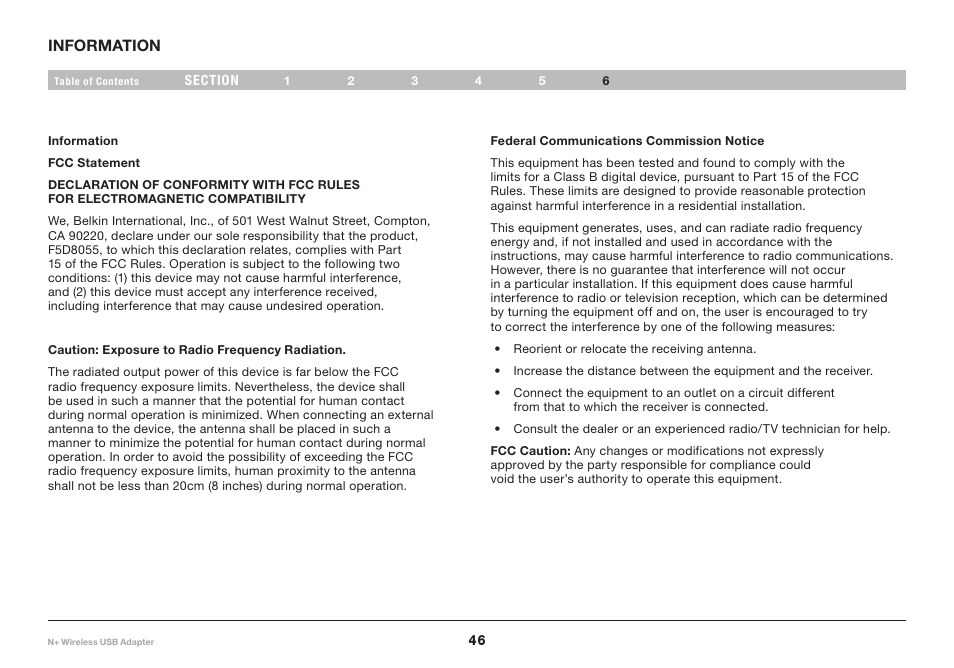 Belkin F5D8055tt User Manual | Page 48 / 155
