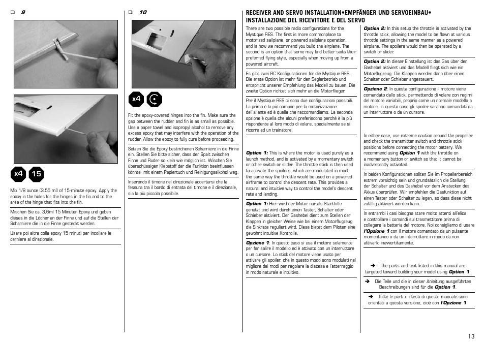 E-flite Mystique RES 2.9m ARF User Manual | Page 13 / 52