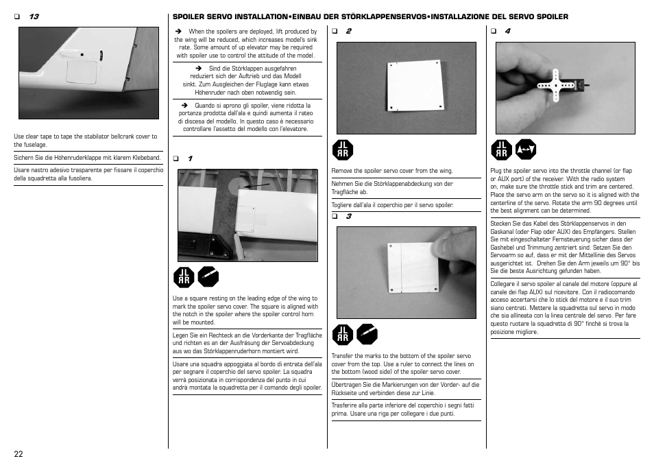 E-flite Mystique RES 2.9m ARF User Manual | Page 22 / 52