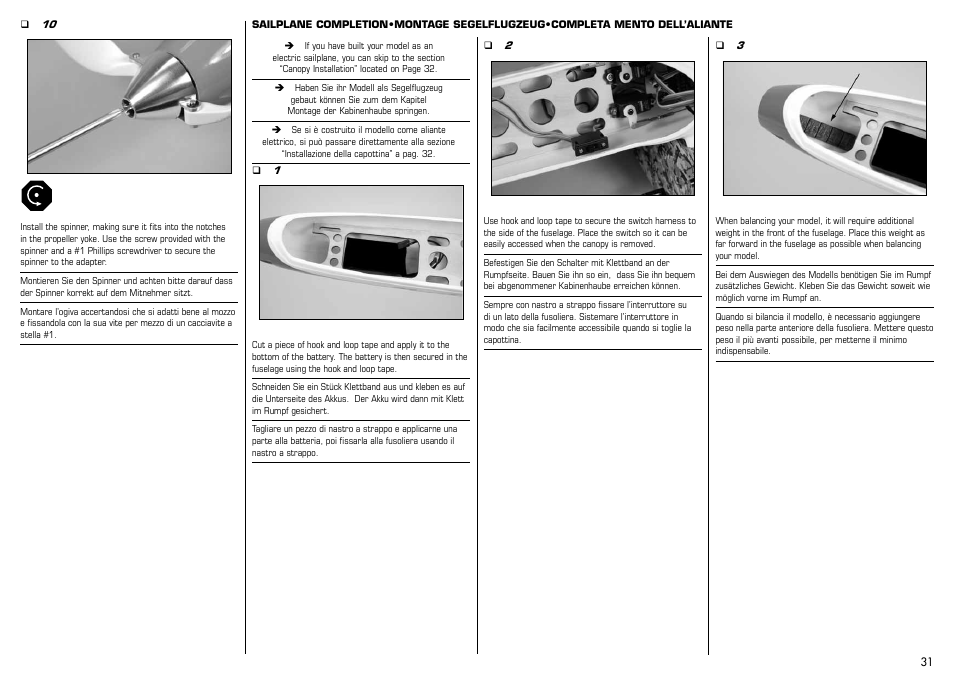 E-flite Mystique RES 2.9m ARF User Manual | Page 31 / 52